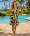 Halulu Sleeveless A-Line Aloha Hawaiian Dress Black