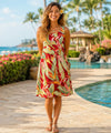 Halulu Sleeveless A-Line Aloha Hawaiian Dress Red