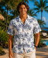 Kona Short Sleeves Men's Aloha Shirt Navy