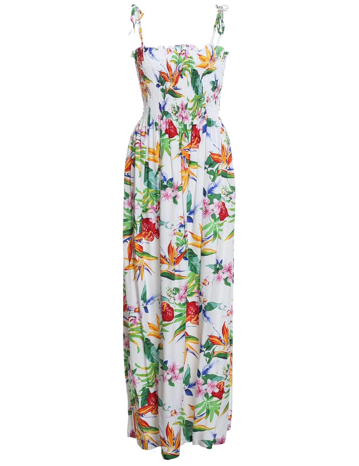 Long Maxi Birds of Paradise Smock Hawaiian Dress