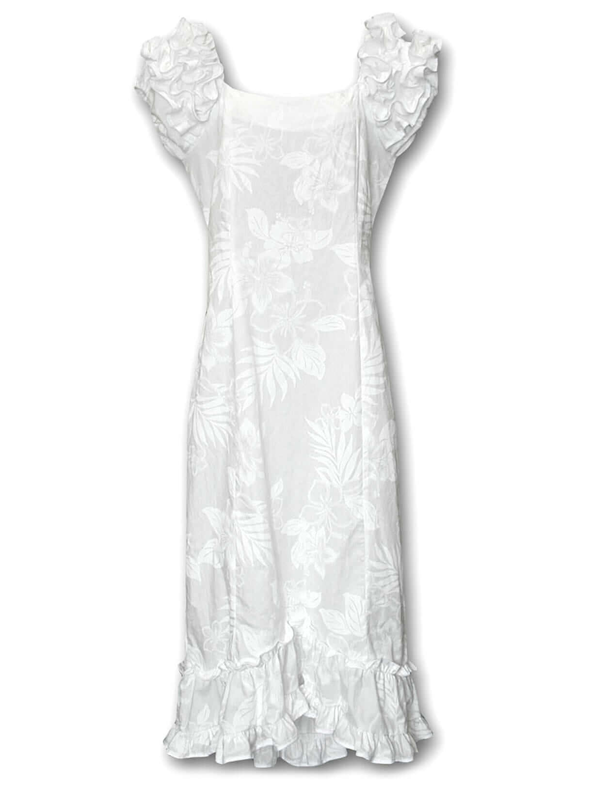 Long Muumuu Wedding Dress | Aloha Shirts Club White / XS Long Muumuu Wedding Dress | Aloha Shirts Club White / XS