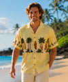 Long Boards Cotton Aloha Shirt Beige