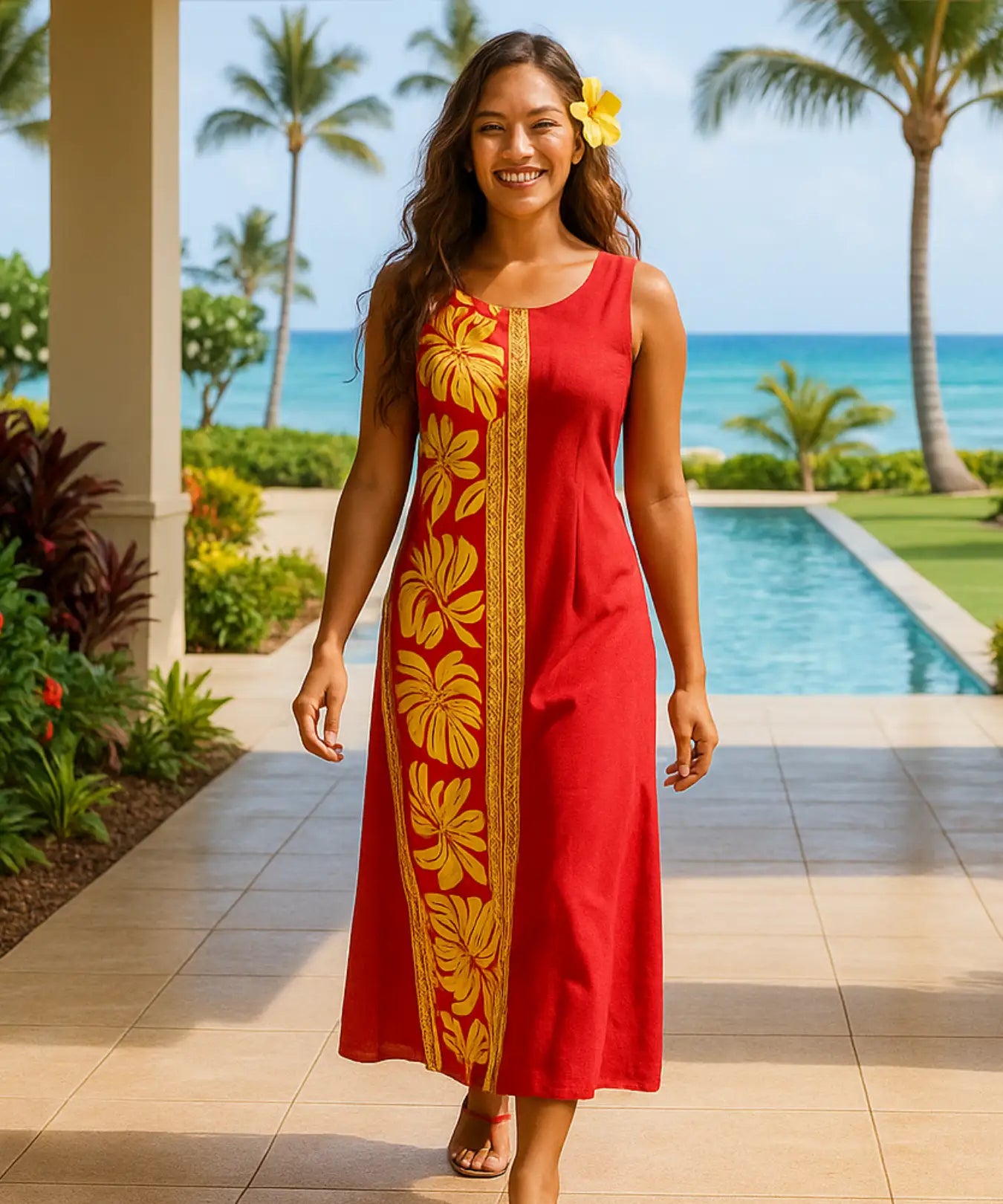 strapless open back dress 160 Hawaiian Mu'umu'u main image 1