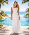 Maxi Sleeveless Long Hawaiian Wedding Dress
