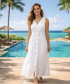 Bamboo White Rayon Long Maxi Dress White Wedding Dresses