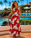Lanai Cocktail Long Maxi Red Hawaiian Dress