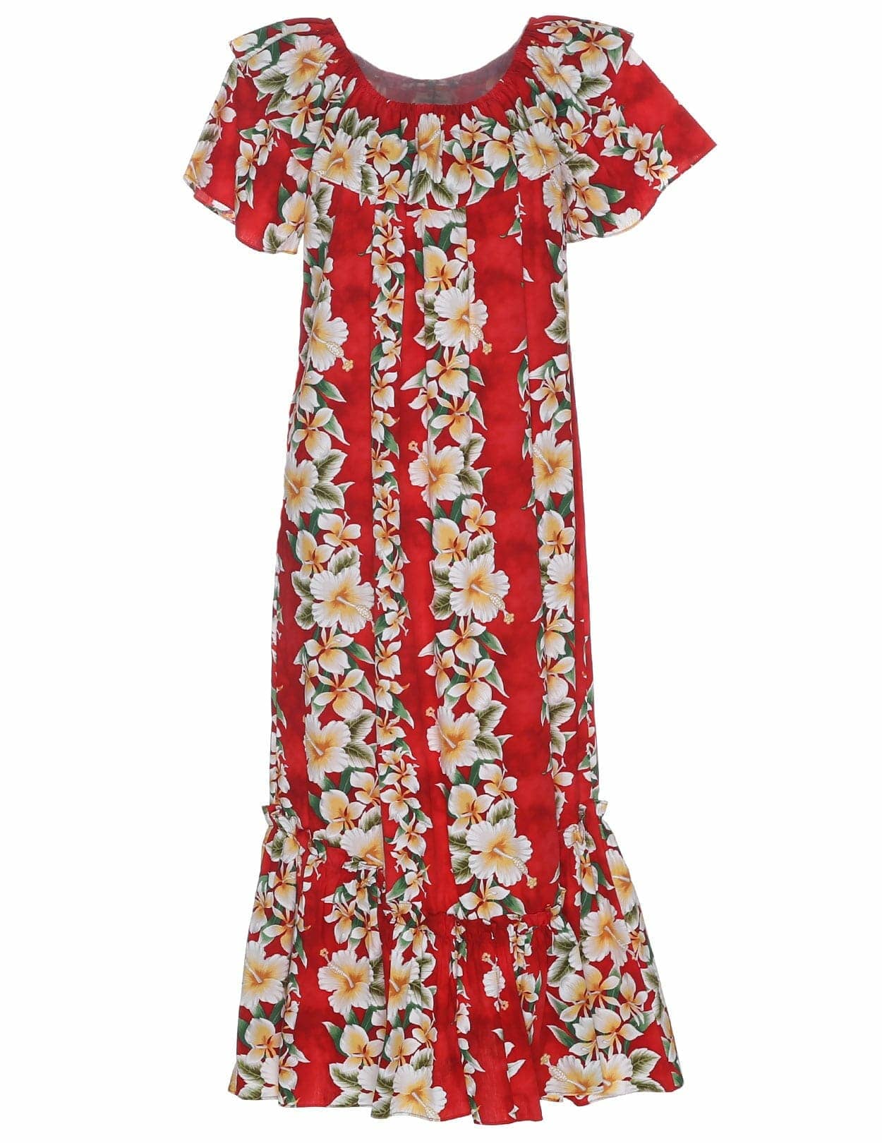 Luana Relaxed Fit Long Muumuu Dress | Aloha Shirts Club Red / S