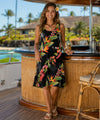 Makaio Short Scoop Neck Hawaiian Dress Black