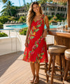 Makaio Short Scoop Neck Hawaiian Dress Red