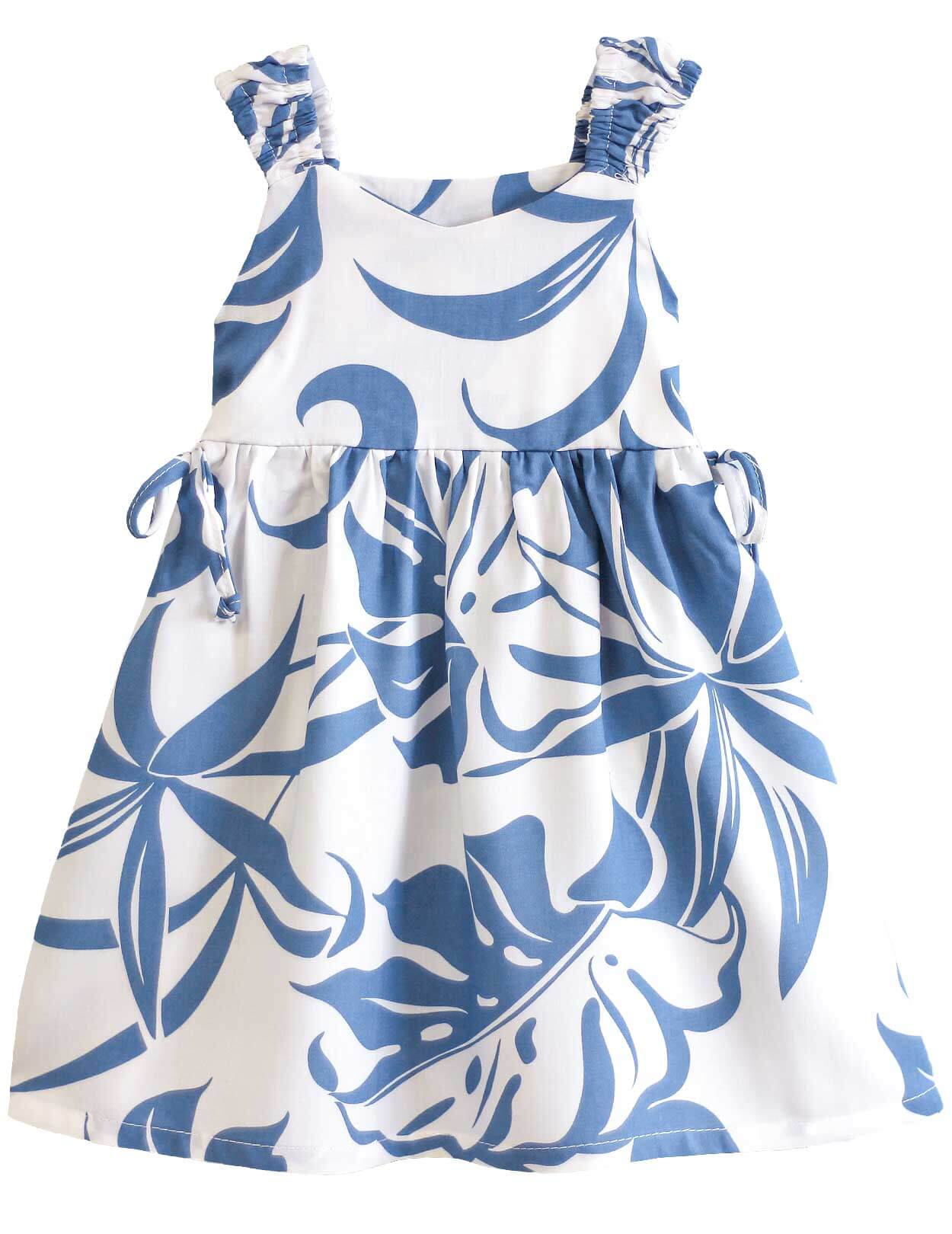 Makapu Baby Girl Flower Dress | Aloha Shirts Club Corn Flower Blue / 18M Makapu Baby Girl Flower Dress | Aloha Shirts Club Corn Flower Blue / 18M