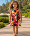 Maui Sunset Girls Hawaiian Sundress Red