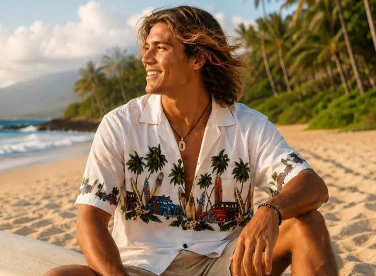 Men's Border Hawaiian Shirts Made in Hawaii | Aloha Shirts Club