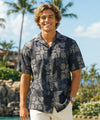 Short Sleeves Fern Groto Men's Black Hawaiian Shirt