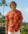 Short Sleeves Fern Groto Orange Men's Hawaiian Shirt