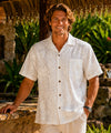 Short Sleeves White Anthuriums Wedding Shirt White Men's Wedding Shirt