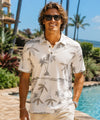 Men's Polo Island Palms Aloha Shirt Cream