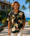 Rayon Ceres Men's Relax Fit Aloha Shirt Black