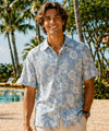 Pineapple Button Up Reverse Print Men's Aloha Shirt Blue Button-Up Dress Shirt