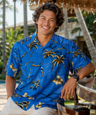 Retro Oasis Rayon Men's Hawaiian Shirt | Aloha Shirts Club