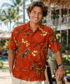 Retro Oasis Rayon Men's Hawaiian Shirt Rust Men Shirts
