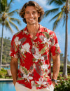 Rayon Wainapanapa Men's Hawaiian Shirt Red Men Shirts