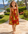 Miliani Girls Flower Smock Top Dress Red