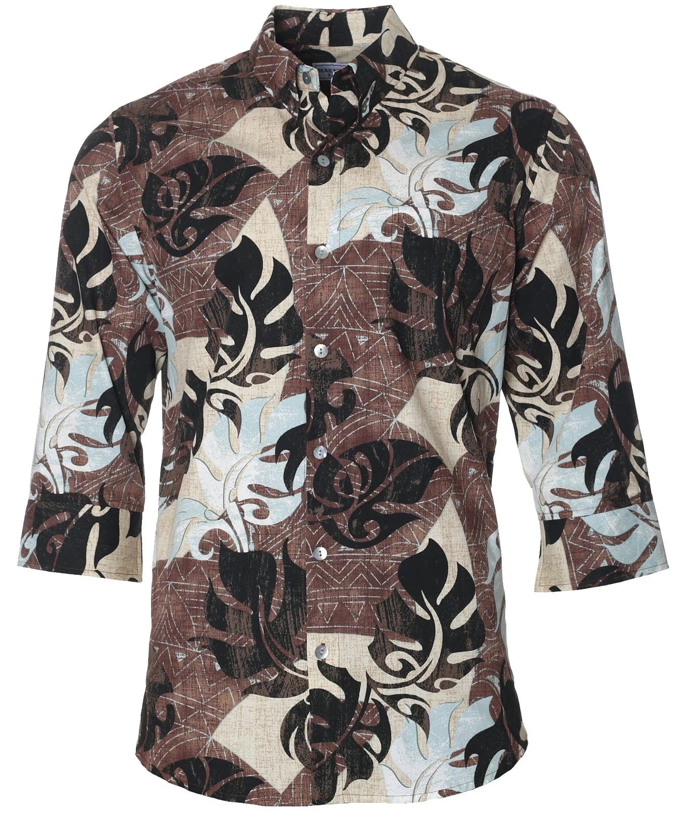 Monstera 3/4 Sleeves Men's Aloha Shirt