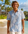Dress Up Cotton Monstera Aloha Shirt Navy