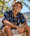 Black North Shore Cotton Surfer Aloha Shirt 