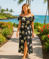 Maka Nani Off Shoulder Ankle Length Rayon Dress Black