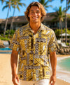 Outrigger Cotton Hawaiian Aloha Shirt Beige