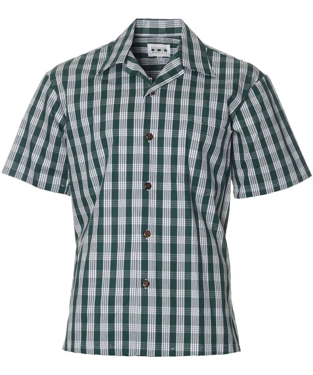 Hawaiian Cowboy Palaka Green Aloha Shirt