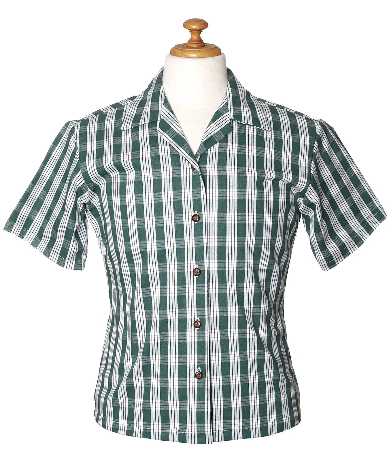 Green Plantation Cotton Women Palaka Shirt