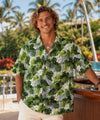 Palms Men's Cotton Hawaiian Shirt Green