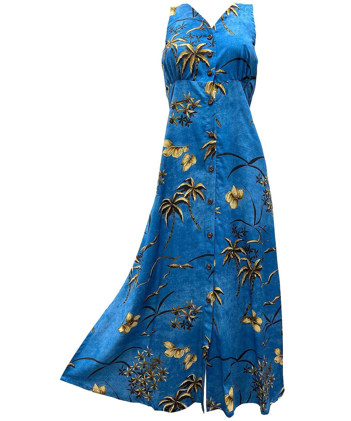 Long hawaiian print dresses shop