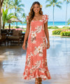 Palolo Long Muumuu Hawaiian Dress Peach
