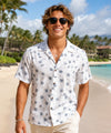 Pama Cotton Hawaiian Aloha Men's Shirt White