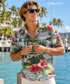 Paradise Found Short Sleeves Aloha Shirt Silver