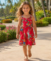 Parrots Cotton Girls Hawaiian Sundress Red