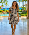 Hawaiian Pineapple Garden Muumuu Dress Black