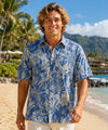 Black Pineapple Aloha Dress Hawaiian Shirt Navy