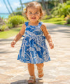 Pineapples Aloha Baby Girl Dress Blue