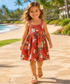 Flirty Girls Cotton Pineapples Sundress Rust