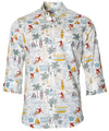 3/4 Sleeves Surf Slim Fit Cotton Aloha Shirt