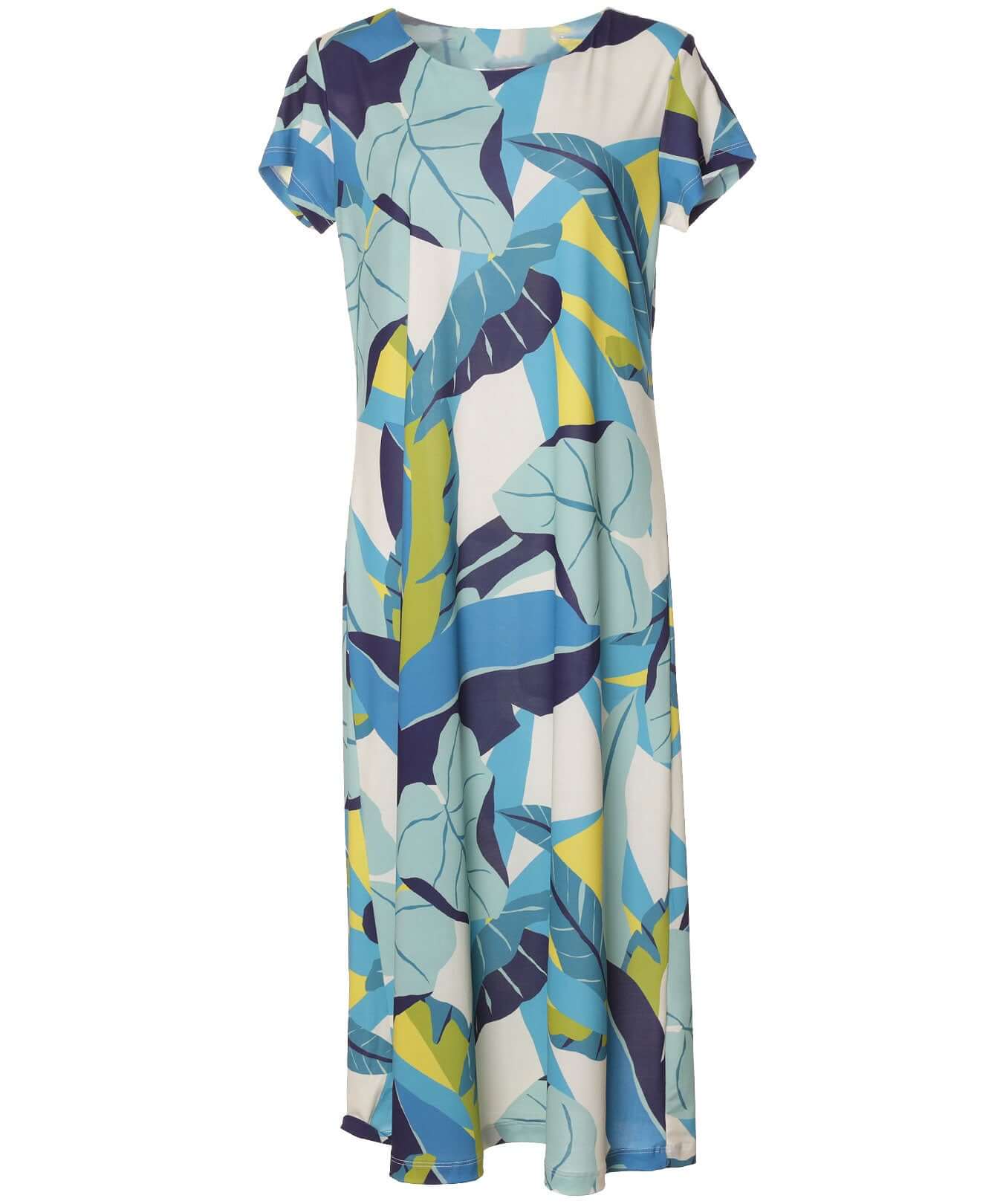 Plantation Cap Sleeves Long Hawaiian Dress