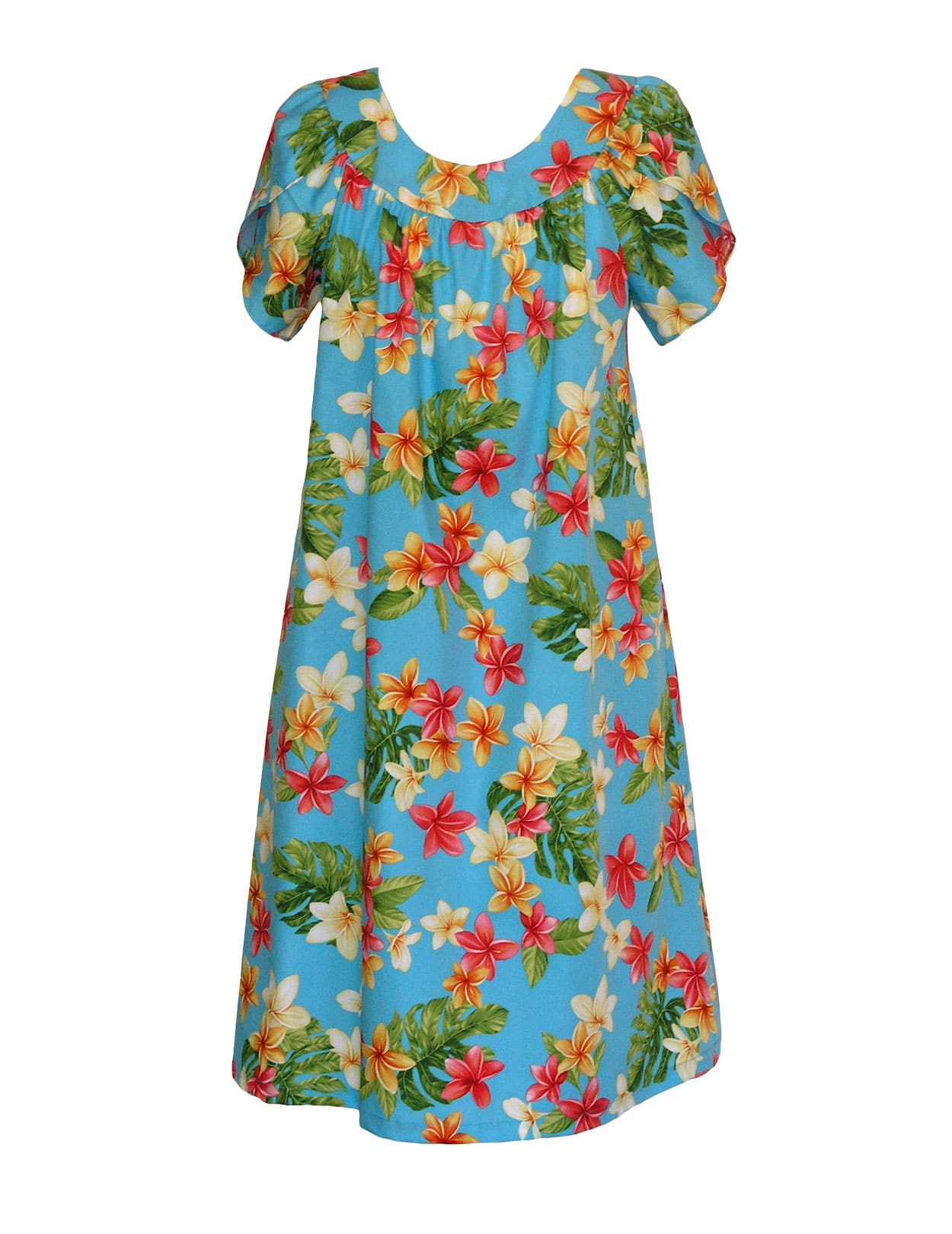 Plumeria Fantasia Pull Over Short Muumuu Dress | Aloha