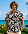 Plus Size Haliconia Men's Rayon Cream Aloha Shirt