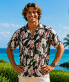 Plus Size Haliconia Men's Rayon Black Aloha Shirt