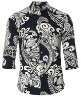 Polynesian 3/4 Sleeves Cotton Tribal Shirt