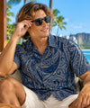 Polynesian Men's Cotton Hawaiian Shirt Navy